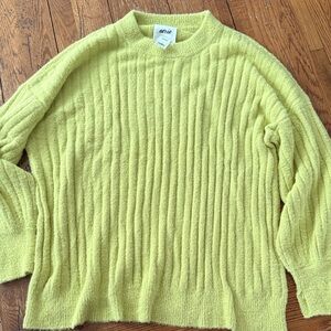 Aerie Light Yellowish Green Crew Neck Oversized Sweater